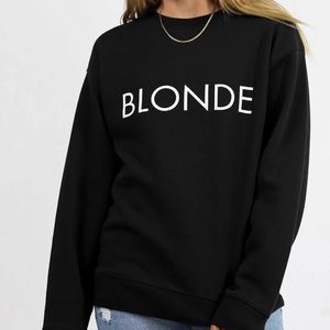Brunette The Label — “ Blonde “ Black Sweater. New with tags. XS/S